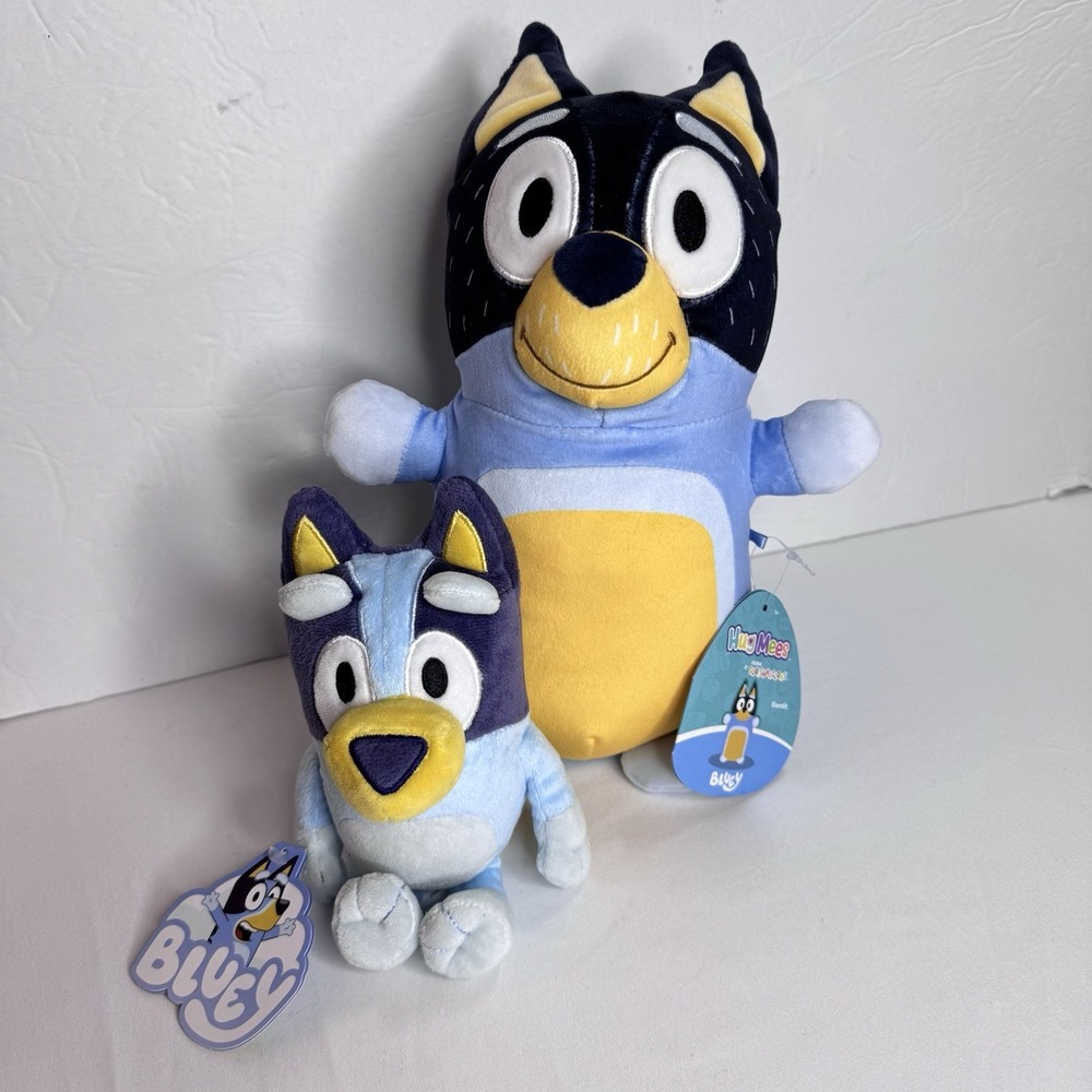 Bluey Plush Set of‎ 2 NEW Squishmallow HugMees 10" And Smaller Bluey 6"